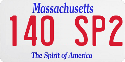 MA license plate 140SP2