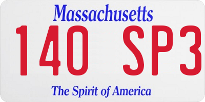 MA license plate 140SP3