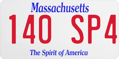 MA license plate 140SP4
