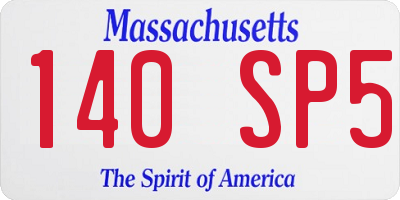 MA license plate 140SP5