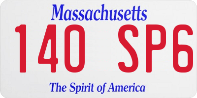 MA license plate 140SP6