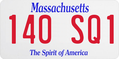 MA license plate 140SQ1