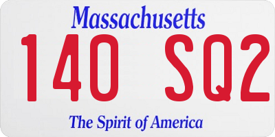 MA license plate 140SQ2