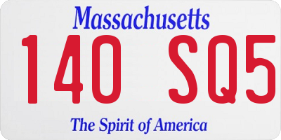 MA license plate 140SQ5
