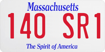 MA license plate 140SR1