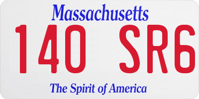 MA license plate 140SR6