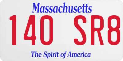 MA license plate 140SR8