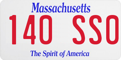 MA license plate 140SS0