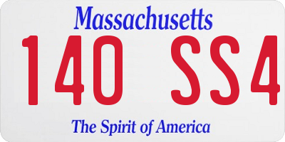 MA license plate 140SS4
