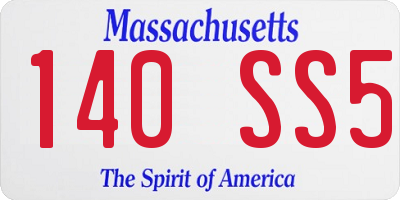 MA license plate 140SS5