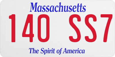 MA license plate 140SS7