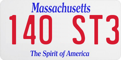 MA license plate 140ST3