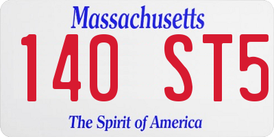 MA license plate 140ST5