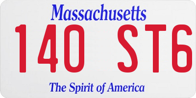 MA license plate 140ST6
