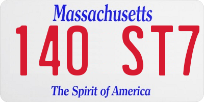 MA license plate 140ST7