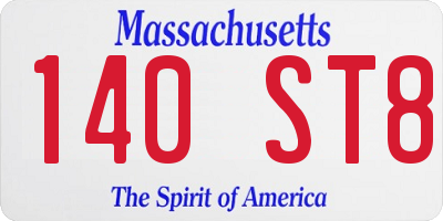 MA license plate 140ST8