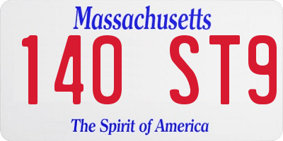MA license plate 140ST9
