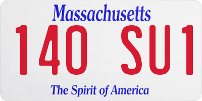MA license plate 140SU1