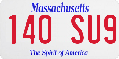 MA license plate 140SU9