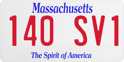MA license plate 140SV1