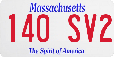 MA license plate 140SV2