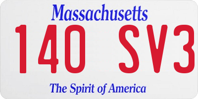 MA license plate 140SV3