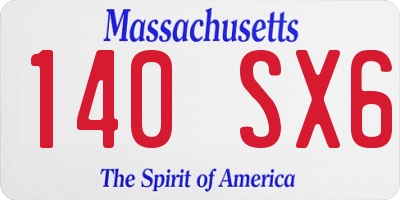 MA license plate 140SX6