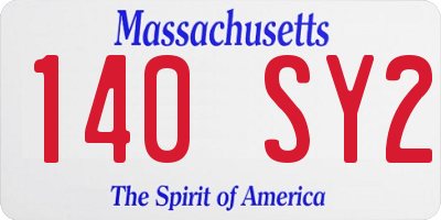 MA license plate 140SY2
