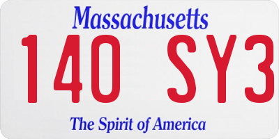 MA license plate 140SY3