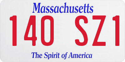 MA license plate 140SZ1