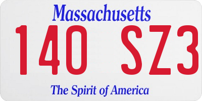 MA license plate 140SZ3
