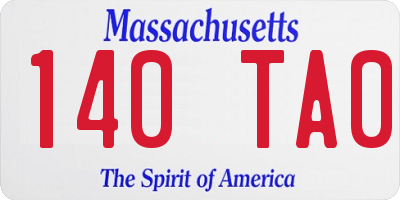 MA license plate 140TA0