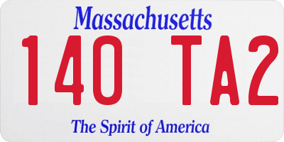 MA license plate 140TA2