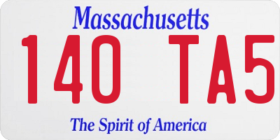 MA license plate 140TA5