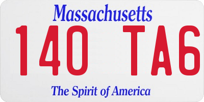 MA license plate 140TA6