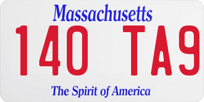 MA license plate 140TA9