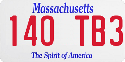 MA license plate 140TB3