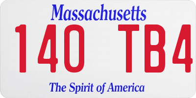MA license plate 140TB4