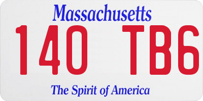 MA license plate 140TB6