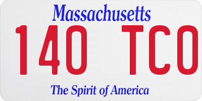 MA license plate 140TC0