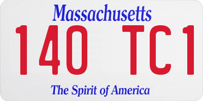 MA license plate 140TC1