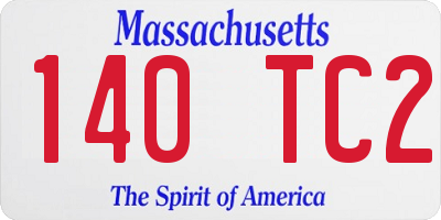 MA license plate 140TC2