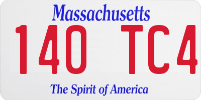MA license plate 140TC4