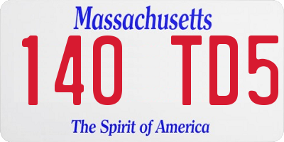 MA license plate 140TD5