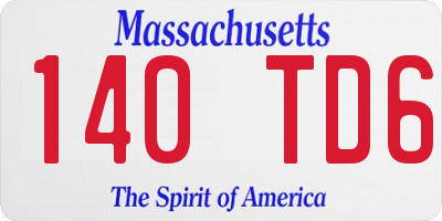 MA license plate 140TD6