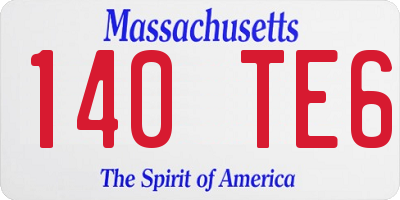 MA license plate 140TE6