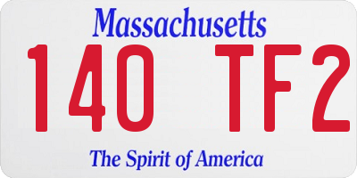 MA license plate 140TF2