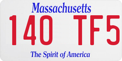 MA license plate 140TF5