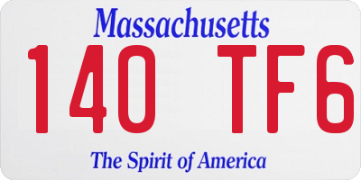 MA license plate 140TF6