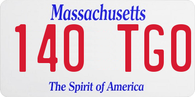 MA license plate 140TG0